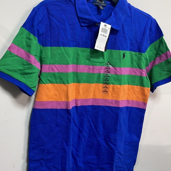 Brand new Polo by Ralph Lauren Boys Size 18-20 (X Large) Blue/Green/Orange - Picture 6 of 8